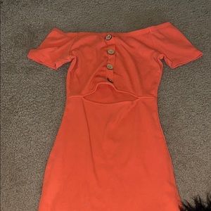 Off the shoulder body con dress